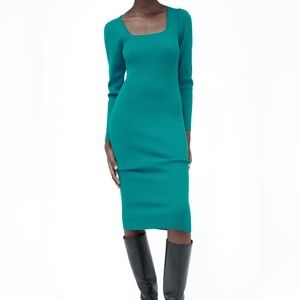 Zara Teal Midi Dress